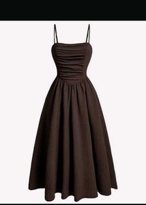 Vintage Brown Midi Dress
