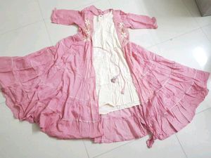 Elegant Pink Layered Kurta Set