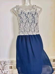 Chic Lace &amp; Chiffon Fit &amp; Flare Dress