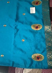 new Elegant Blue Silk Saree