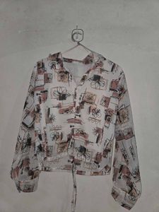 Bohemian Print Button-Up Blouse