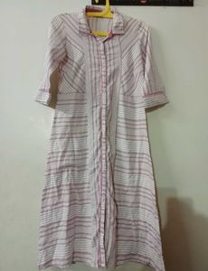 Striped Cotton Shirt-Style dresses👗
