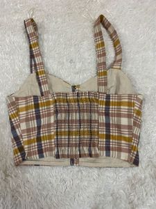 ZARA Plaid Crop Top