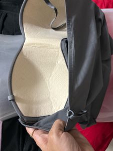 Sleek Grey Strappy Crop Top