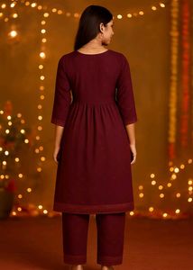 "💃 Elegant Maroon Kurta Set | Ethnic Wear ✨"