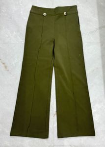 Olive Green Wide Leg Pants