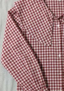 Red Gingham Peter Pan Collar Blouse