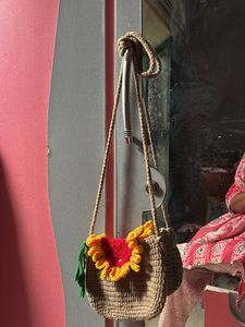 Crocheted Sunflower Crossbody Bag