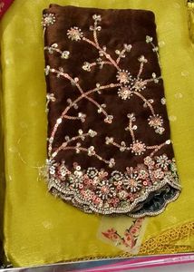 Green Saree with Embellished Blouse