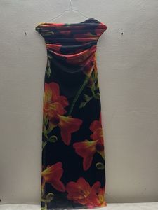 Strapless Floral Maxi Dress