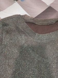Sparkly Brown Long Sleeve Top