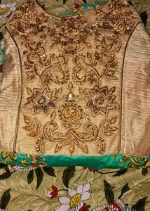 Embroidered organza frock with leggi wit