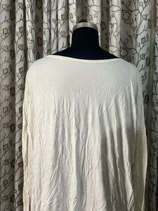 Cream Relaxed Fit Long Sleeve Top