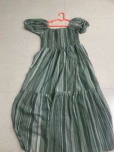 half shoulder long gown