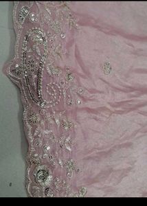 Beautiful light pink Saree with Blouse