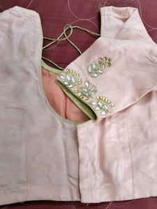 Pink Gota Patti Lahenga And Blouse