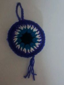 Handmade Crochet Evil Eye Charm
