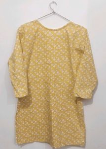 Yellow Printed Kurta