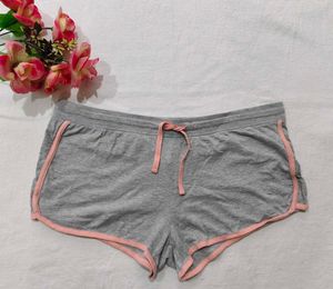 Casual Gray Shorts with Pink Trim