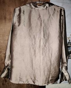 Satin Button-Up Shirt