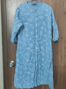Blue Floral Print Kurta