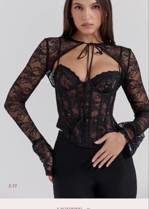 Newme Black Lace Corset Top