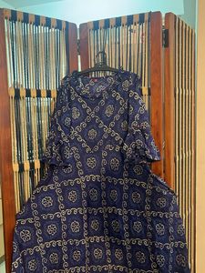 Beautiful Blue Printed Kurta cum dress