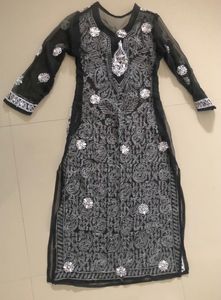 Heavy Gota Patti And Thread Work Georgette Kurti
