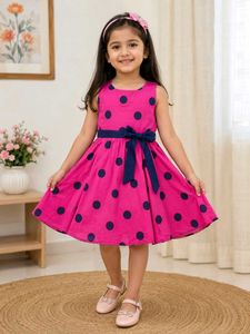 Pink Polka Dot baby girl frock