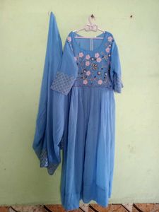 Teal Blue Colour Kurata,Bottom Wear And Dupatta Se