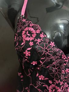 Elegant Black &amp; Pink Lingerie Nightdress