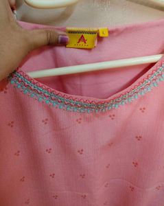 Pink sleeveless Kurta