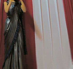 Elegant Metallic Pleated Saree