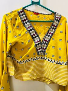 Vibrant Yellow Ethnic Top