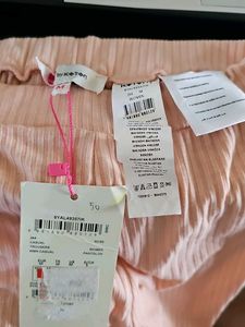 Peach Ribbed Flare Pants