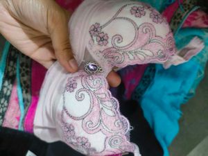 Pink Lace Floral Bra