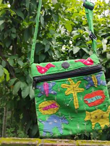 Vibrant Embroidered Sling Bag