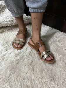 Steve Madden Strappy Brown &amp; Gold Sandals