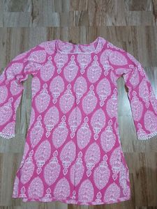 Vibrant Pink Printed Kurta