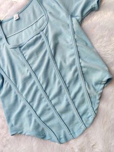 Light Blue Corset Style Top