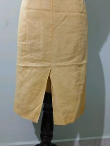 Brandon Maxwell Yellow Linen Midi dress