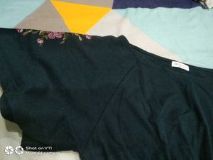 Embroidered Black Tunic Top