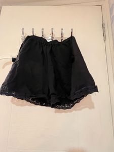 Black Lace Trim Shorts