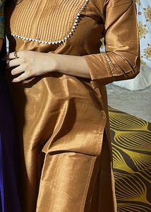 all about you - Rust Brown Kurta Set with Pants