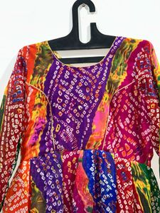 LEHERIA BANDHEJ GOWN