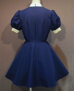 Chic Blue Peter Pan Collar Dress