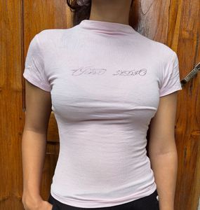 Cute baby Pink Graphic Rinestone T-Shirt