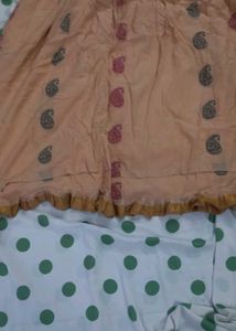 Peach Paisley Print Ethnic Skirt
