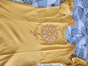Mustard Yellow Nice Floor Length Kurti
