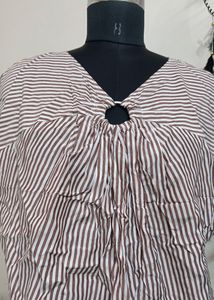Striped Top with Ring Detail